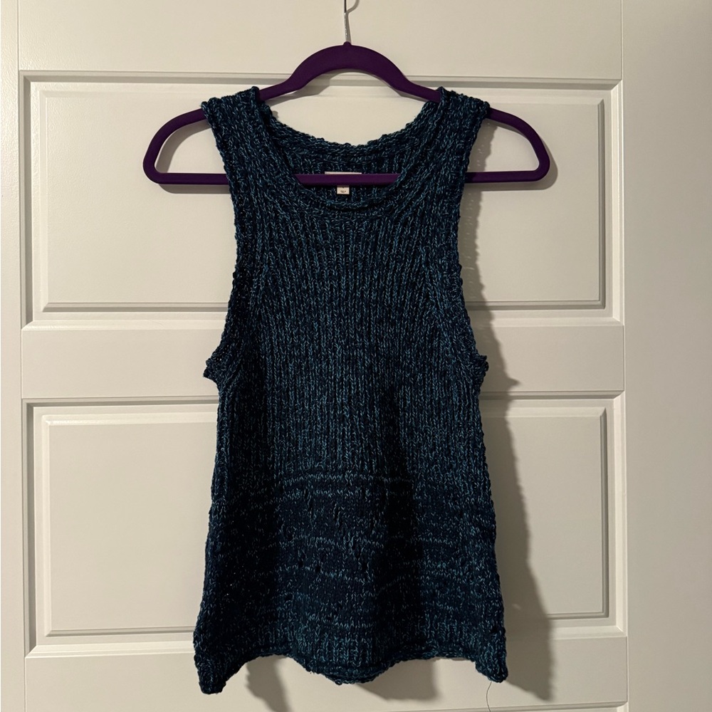Women's Blue Knit Tank Top